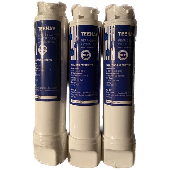 Teehay Model TH-01 (EPTWFU01) Refrigerator Water Filters 3 PACK - Picture 1 of 3